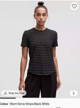 Lululemon Love Crewneck T-Shirt in Black and White Stripe Size 6